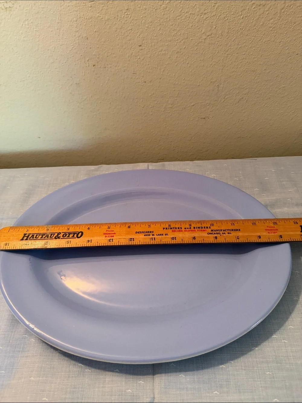 Pastel blue Oval Ceramic Serving Platter - Brand Unspecified